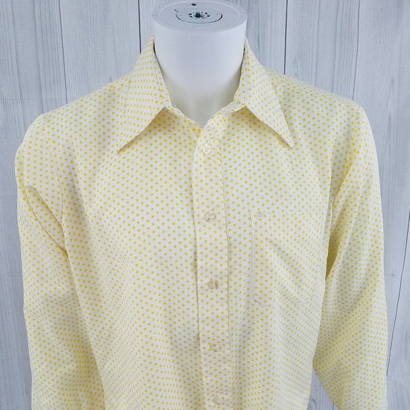 Vintage Permanent Press Shirt Polyester Disco Sz L - Picture 1 of 10